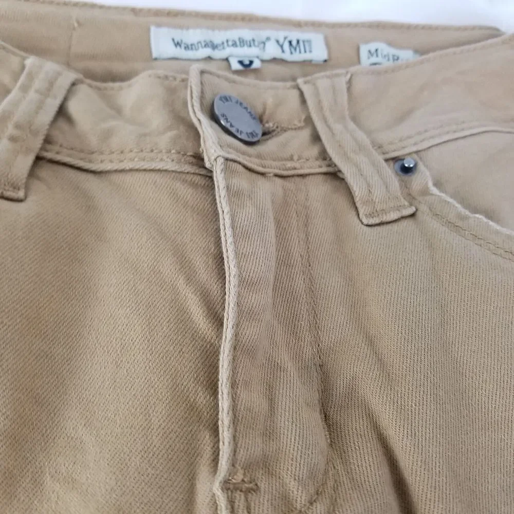 YMI Jeans‎ Juniors 3 Brown Low Rise Womens Distressed Skinny Leg Denim